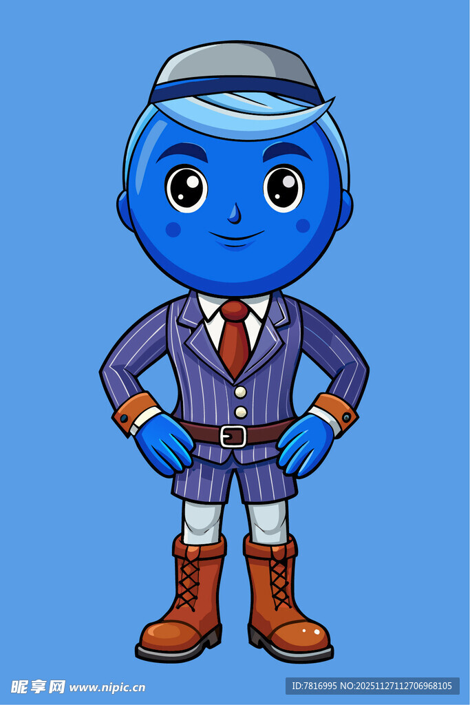 蓝精灵飞行员装扮形象