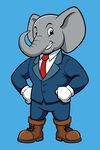 穿西装的大象卡通形象