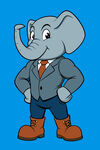 穿西装的大象卡通形象