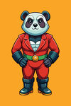 穿红衣的熊猫超级英雄