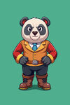 时尚熊猫男士装扮形象