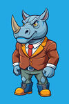 犀牛绅士卡通形象