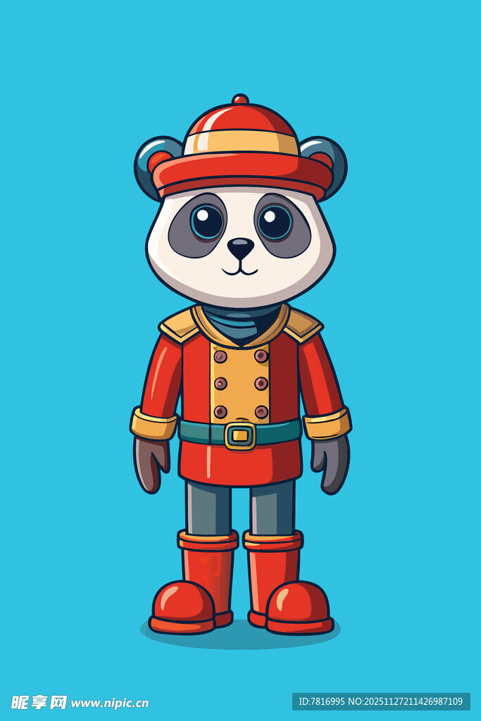 熊猫宇航员形象插画