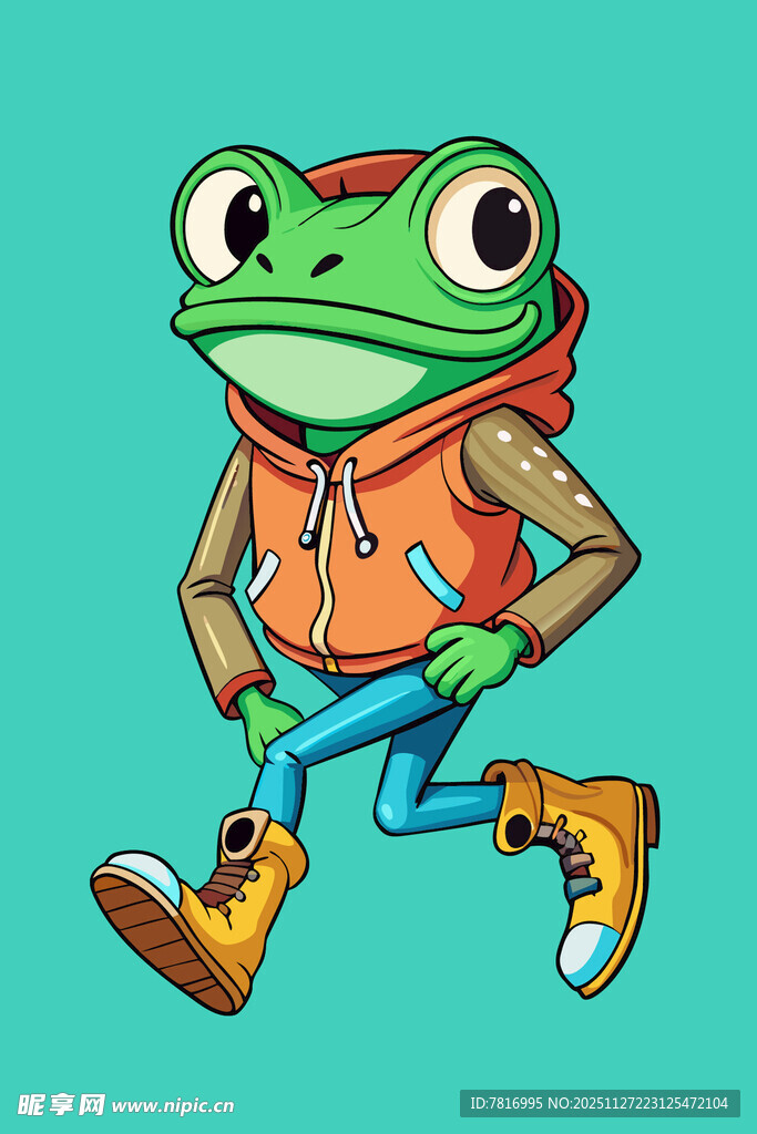 时尚青蛙迈步前行