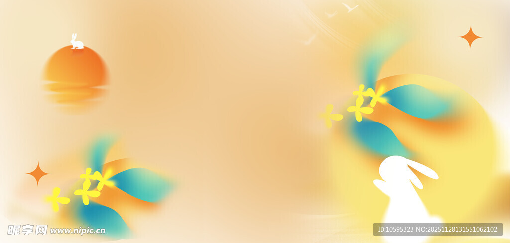 创意中秋玉兔背景