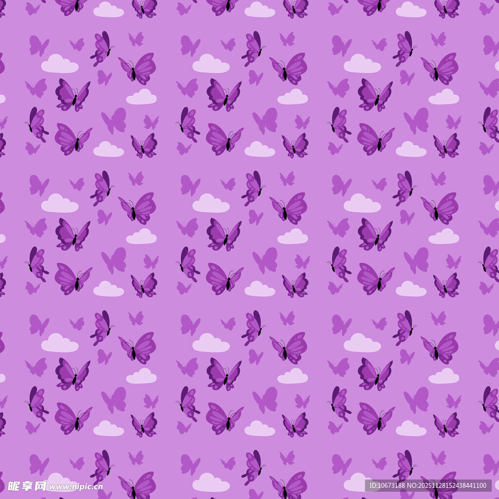 紫色蝴蝶花卉图案背景