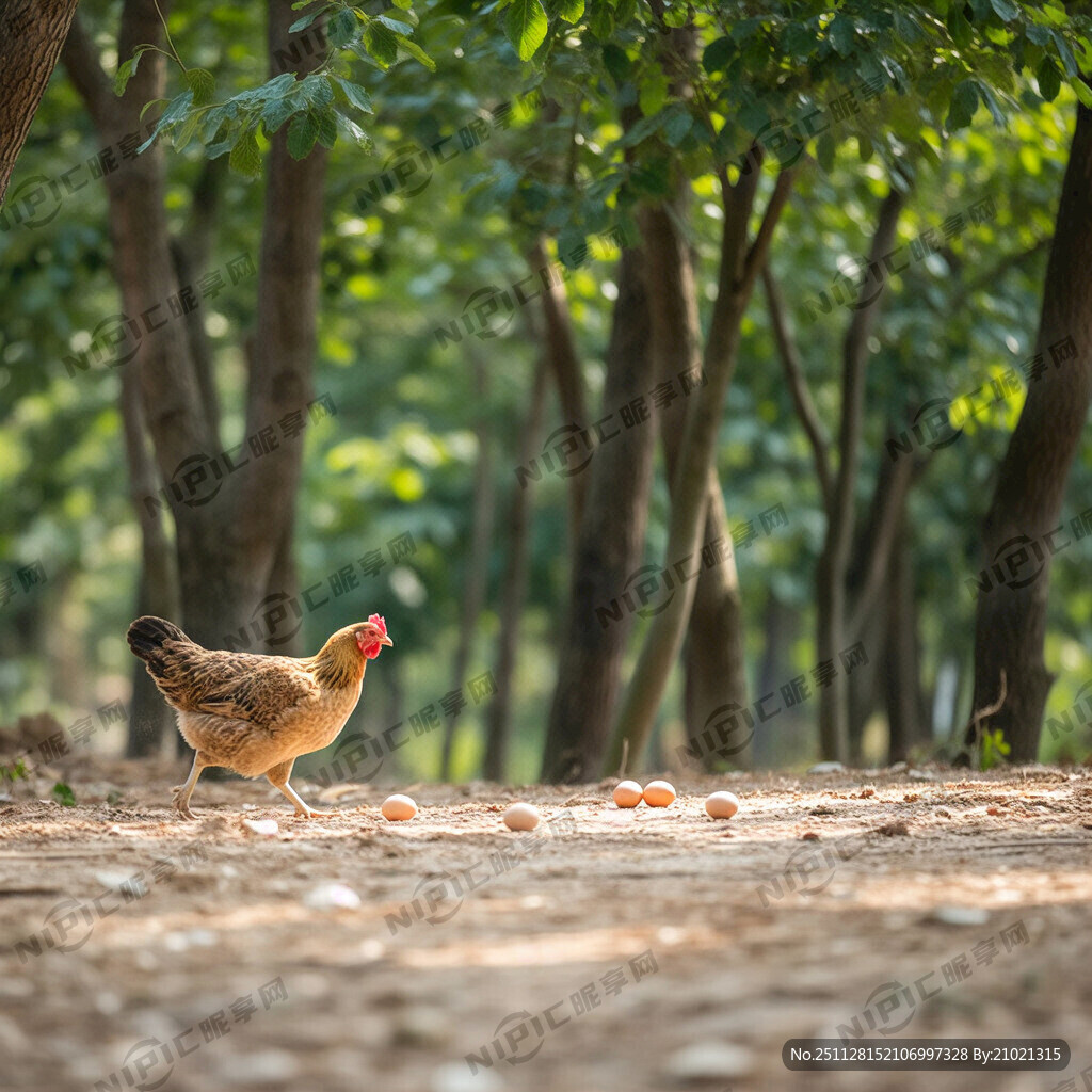 板栗树 跑山鸡 鸡蛋