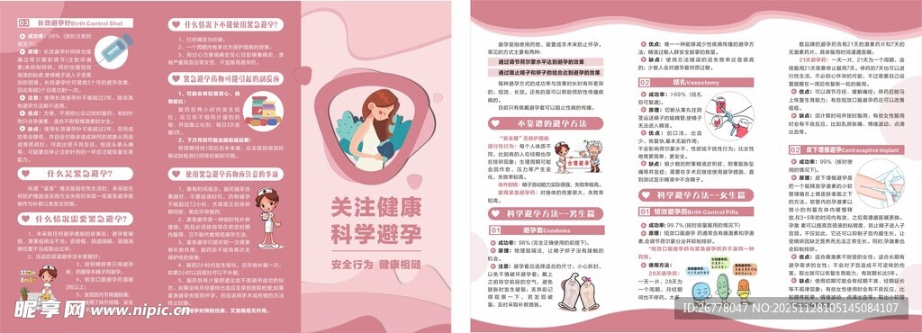 科学避孕三折页