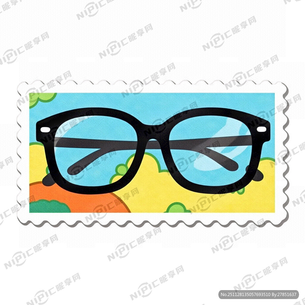 眼镜布卡通图剪纸图