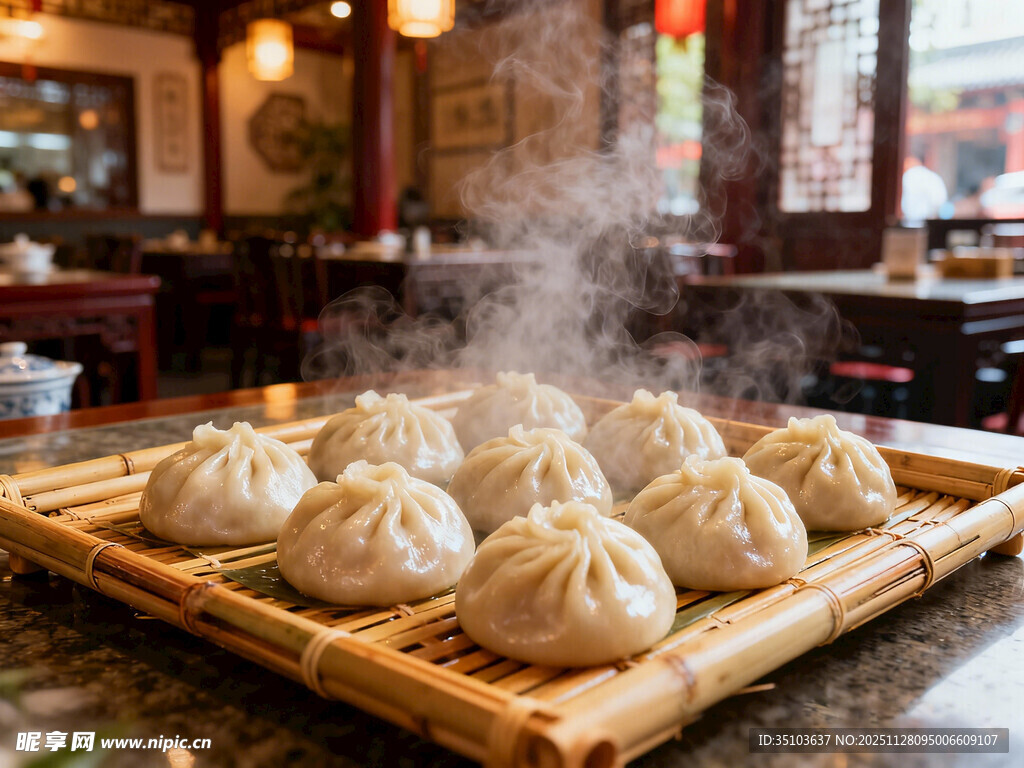 热气腾腾的美味小笼包