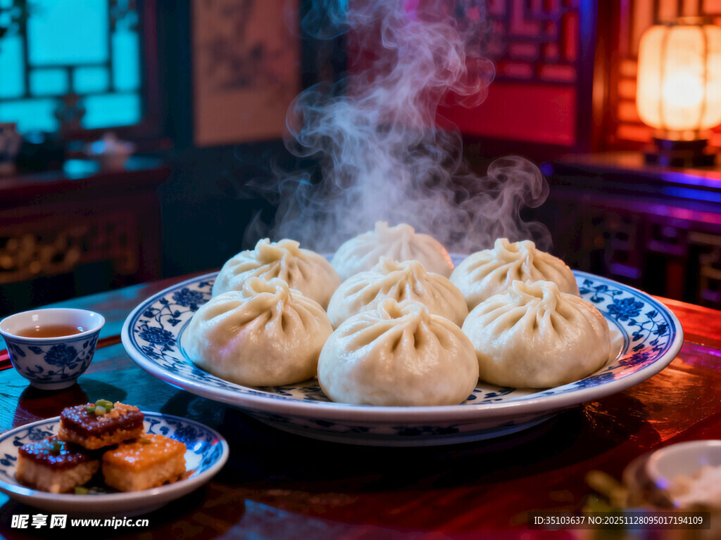 热气腾腾的传统美味包子