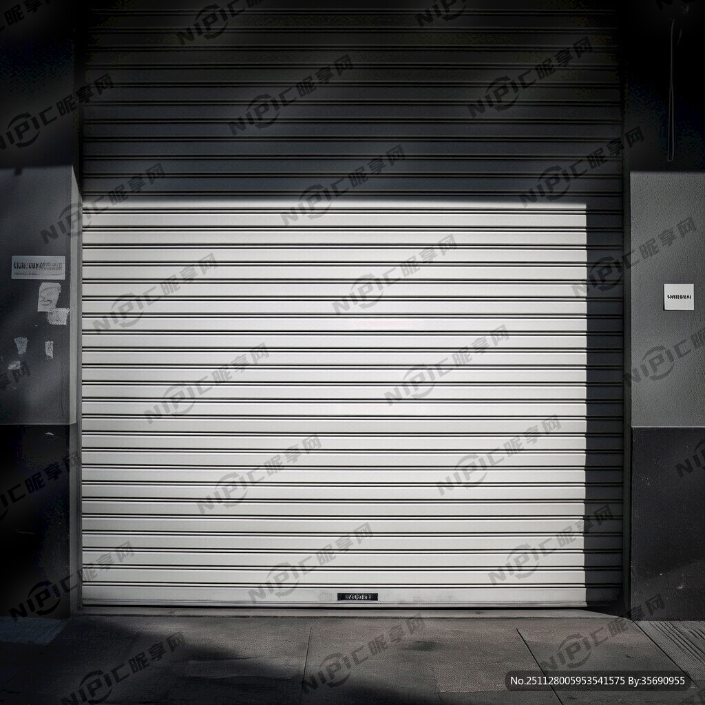 卷帘门 禁停标 停车贴