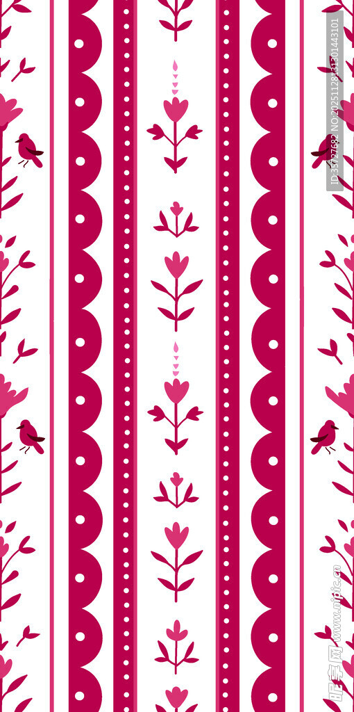 粉色花卉条纹装饰图案