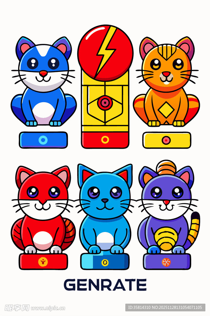 可爱猫咪卡通形象集合