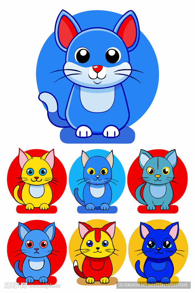 可爱猫咪表情图案集合