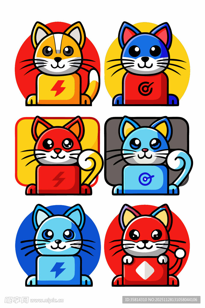 可爱卡通猫咪形象集合