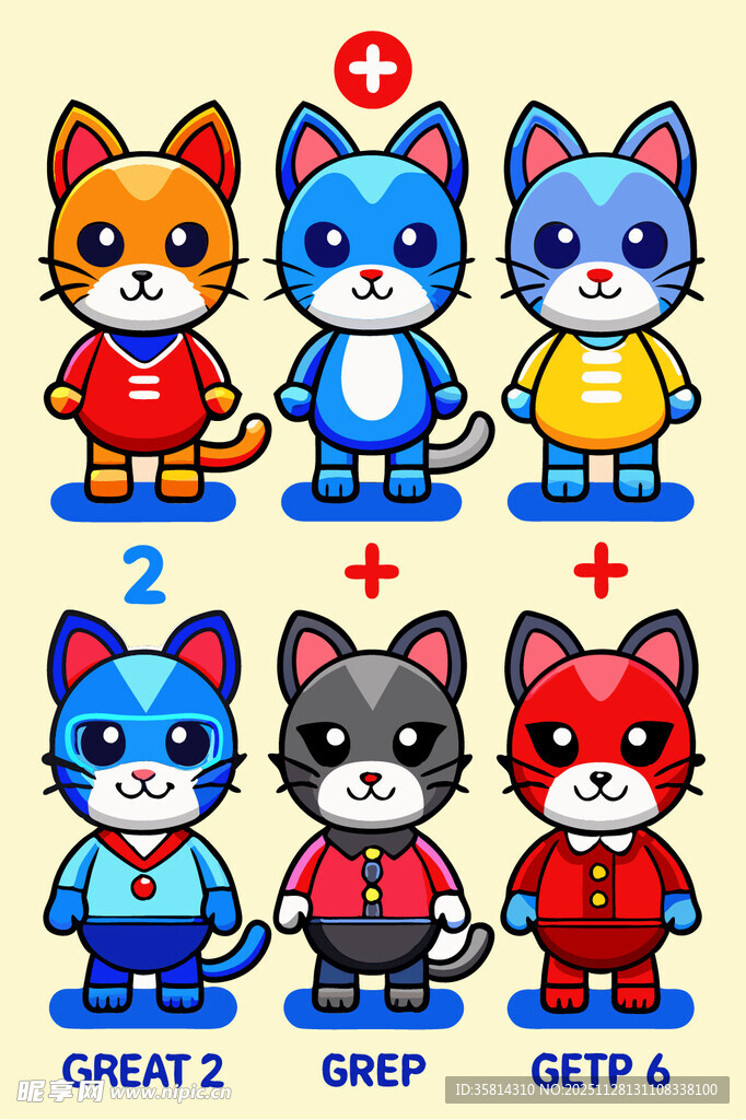 可爱卡通猫咪角色设计