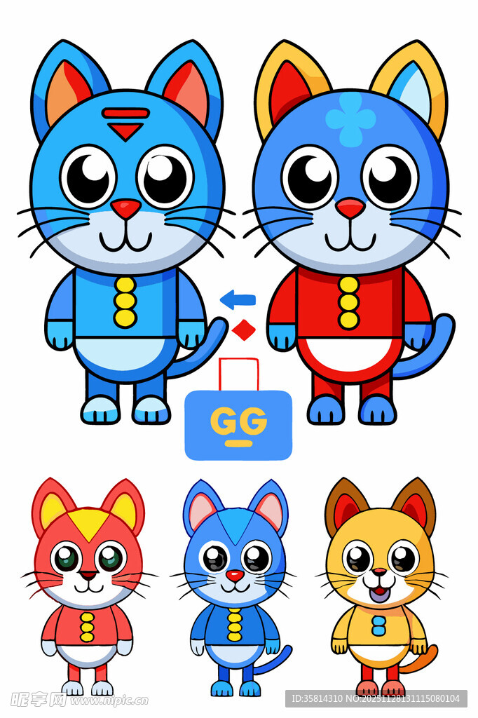 可爱猫咪卡通形象集合