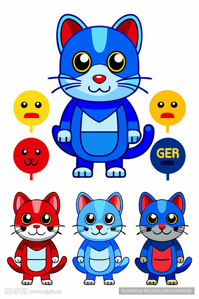 可爱猫咪卡通形象集合