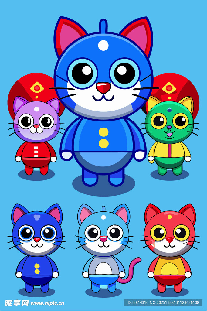 可爱猫咪卡通形象集合