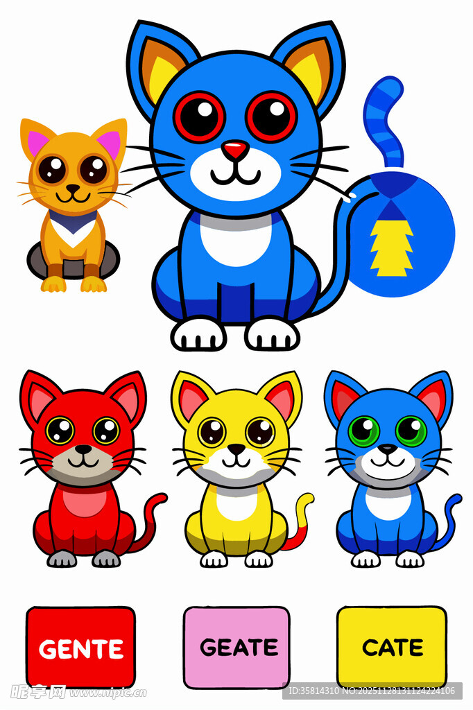 可爱猫咪卡通形象集合