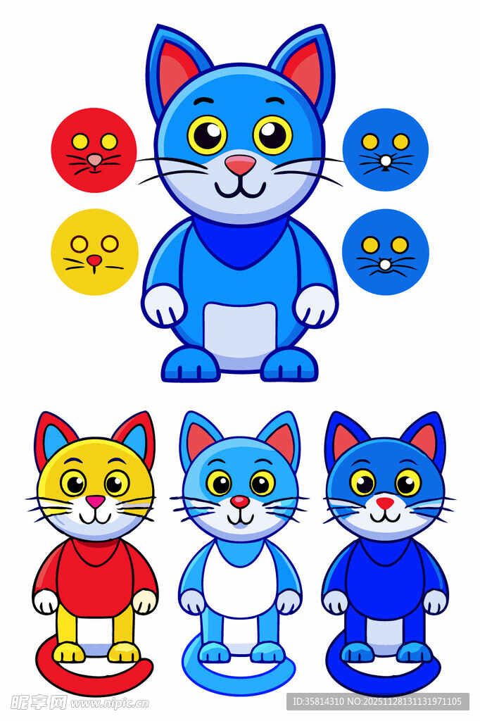 可爱猫咪卡通形象集合