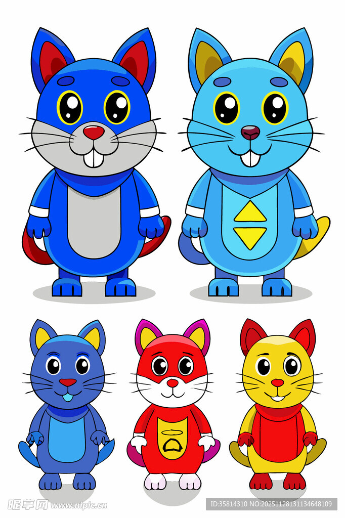 可爱多彩卡通猫咪集合