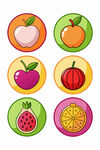 多彩水果图标集合