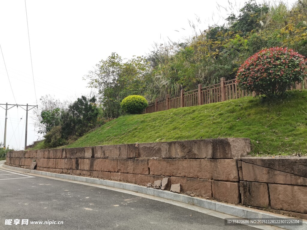 路边绿植护坡景观