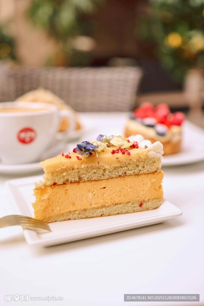 美味多层水果装饰蛋糕