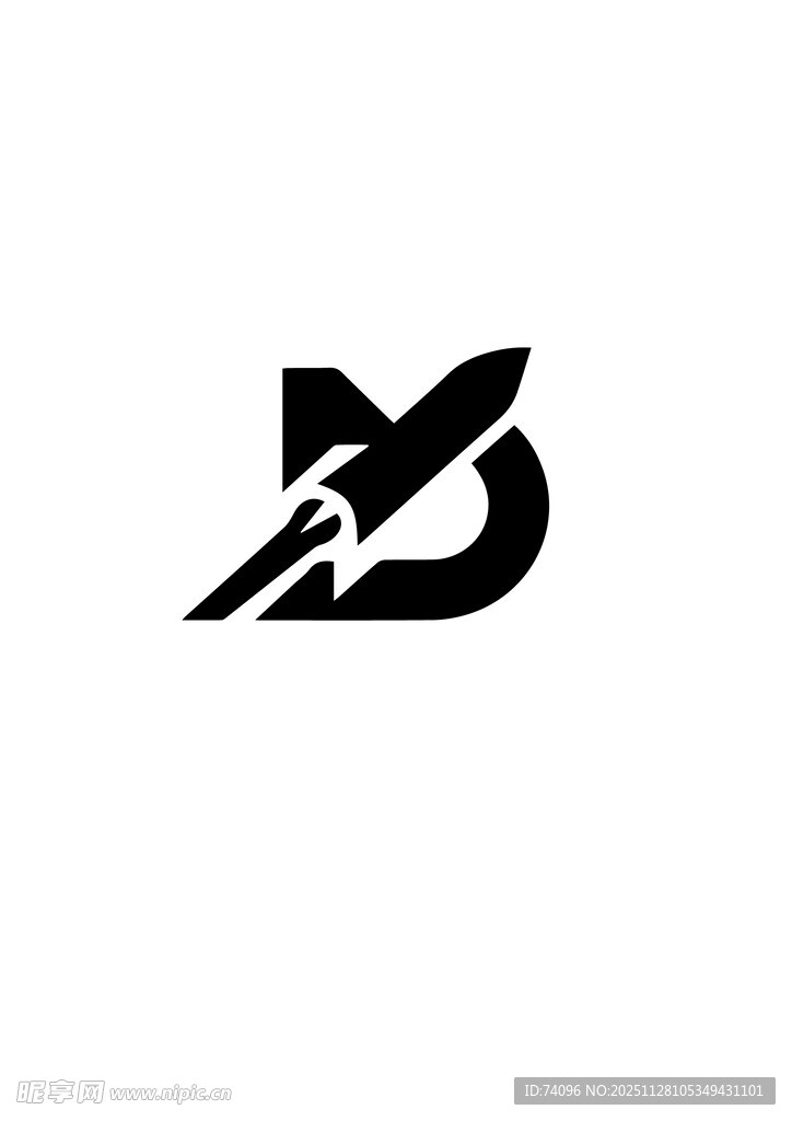 标志字母D 火箭