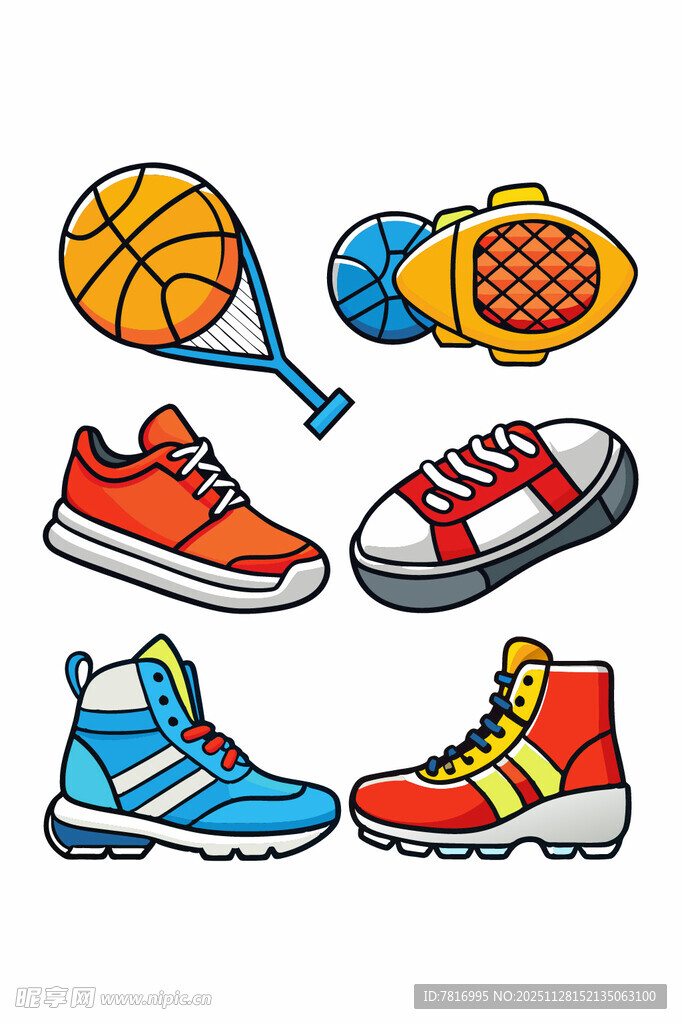 多样运动装备展示