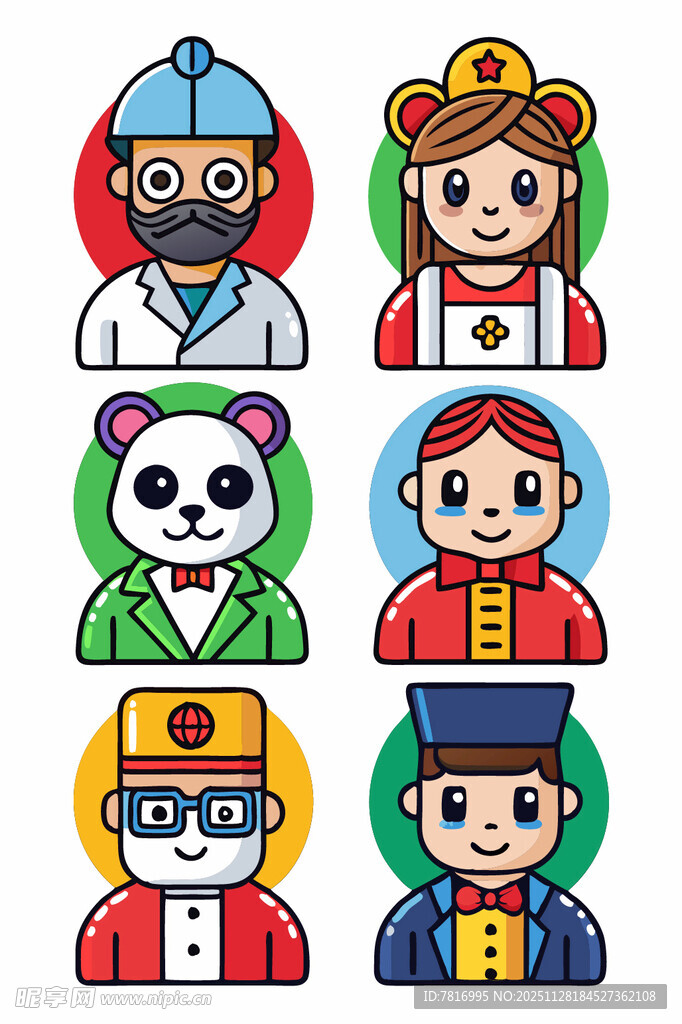 卡通职业人物形象集合
