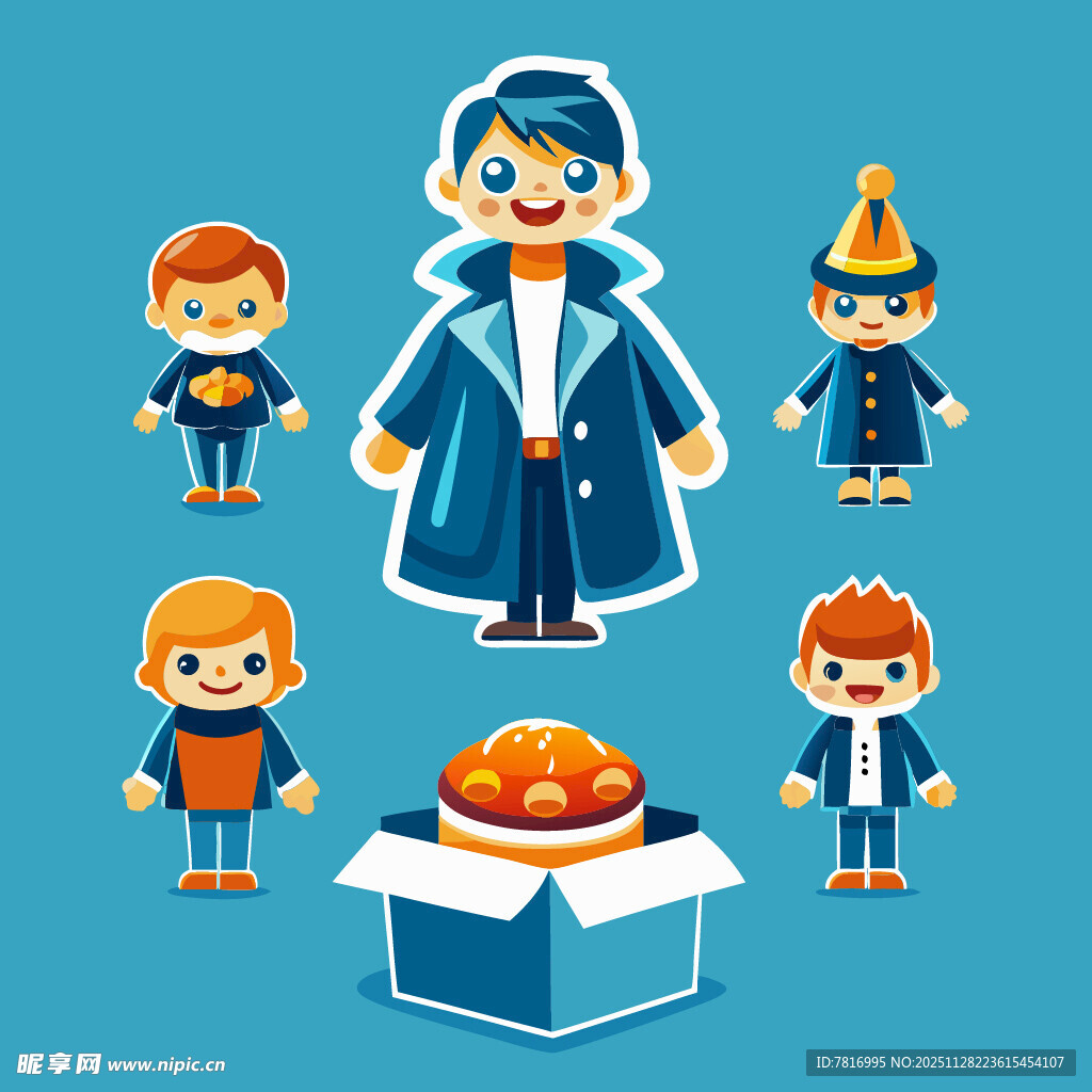 卡通角色与美味糕点