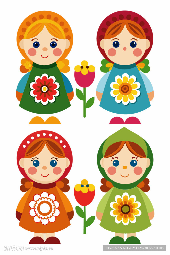 俄罗斯套娃插画形象展示
