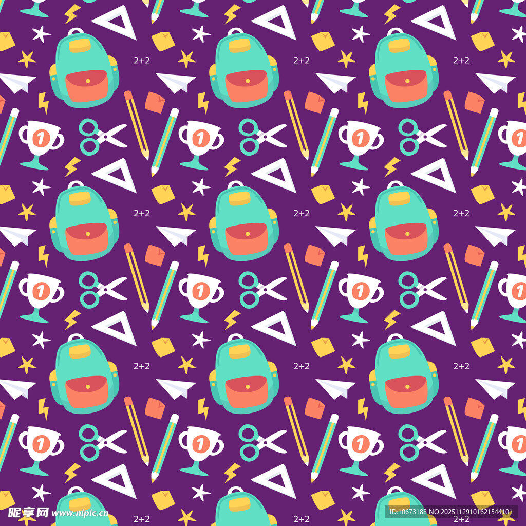 卡通风格多彩图案背景