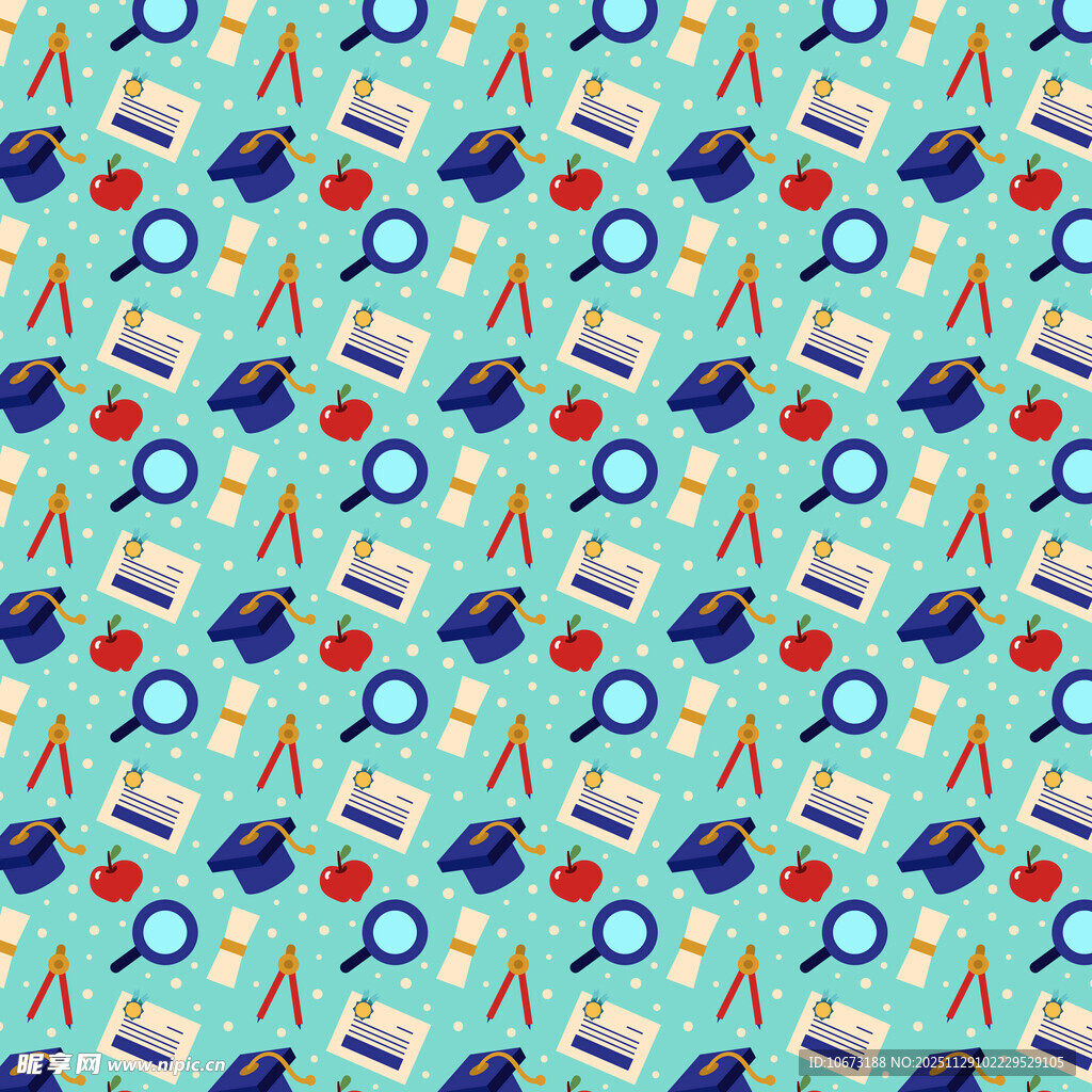 海洋元素卡通图案背景