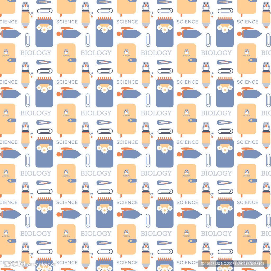 卡通风格生活用品图案背景