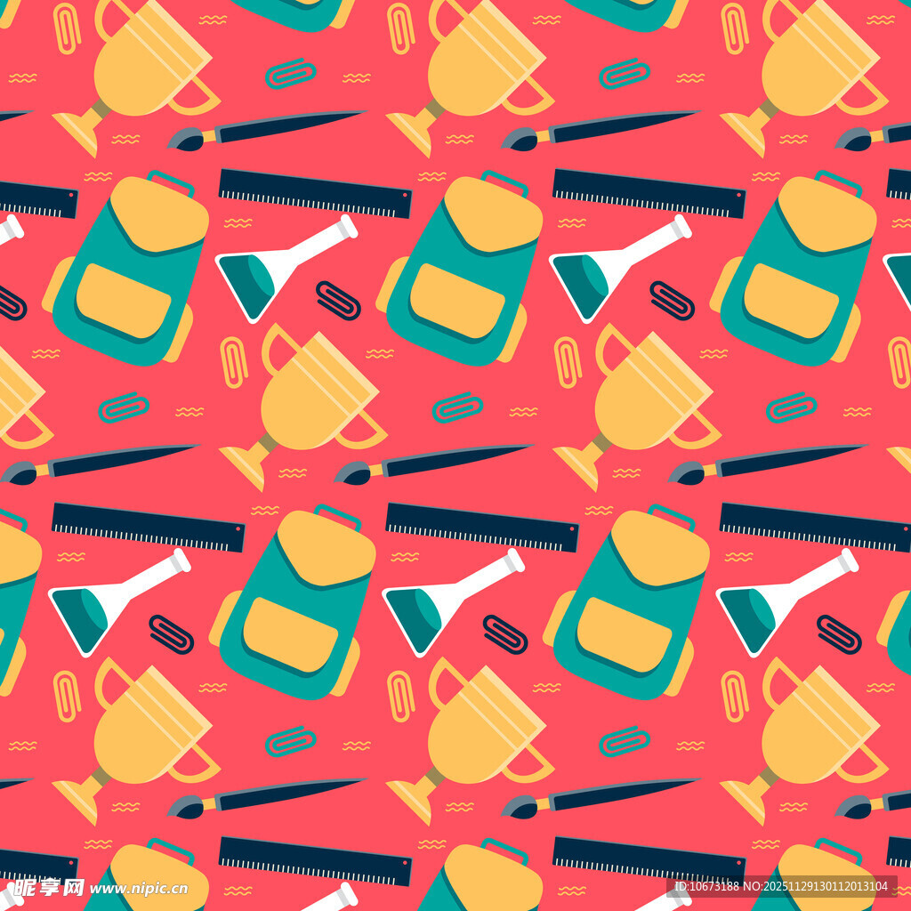 多彩户外装备图案背景