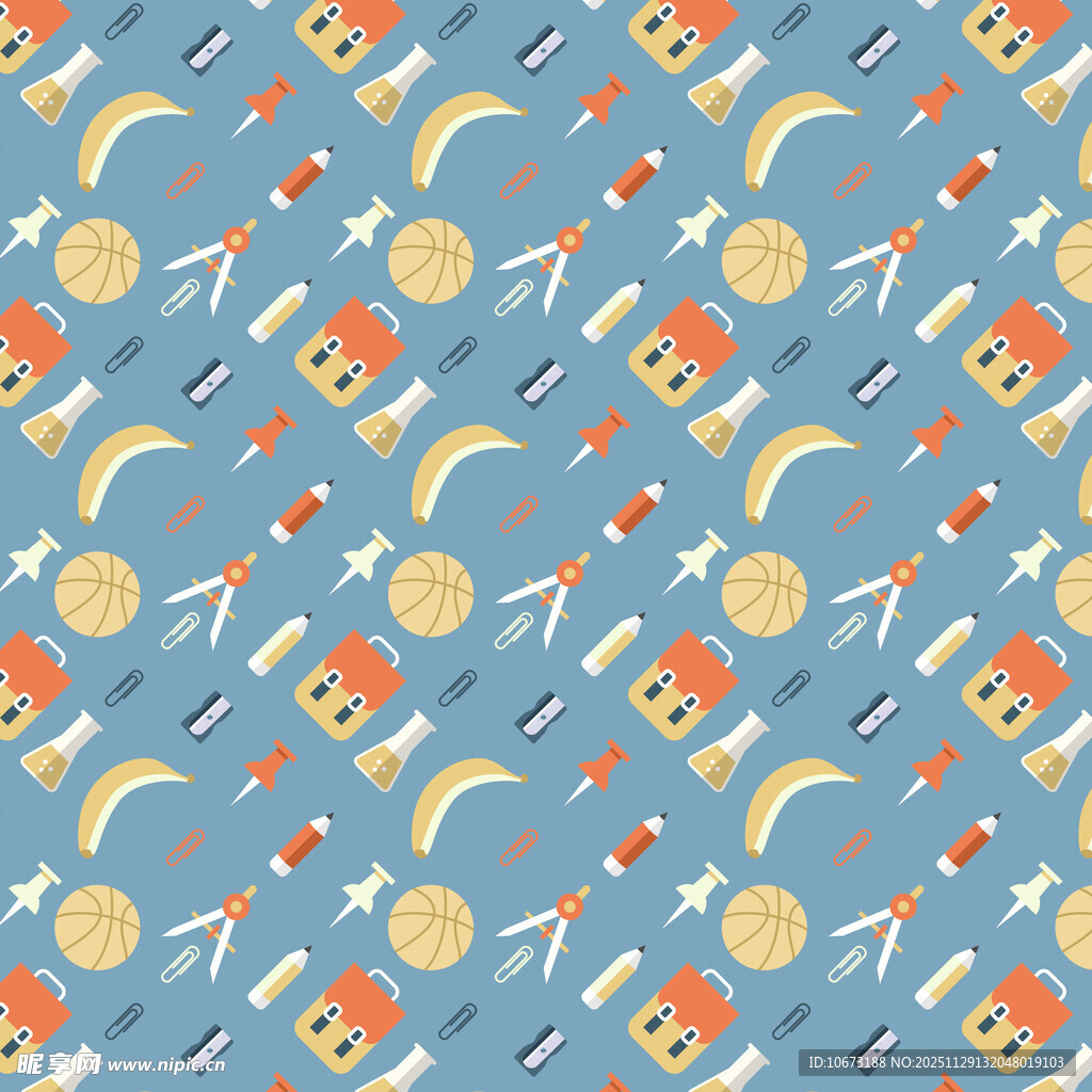 蓝色卡通图案背景纹理