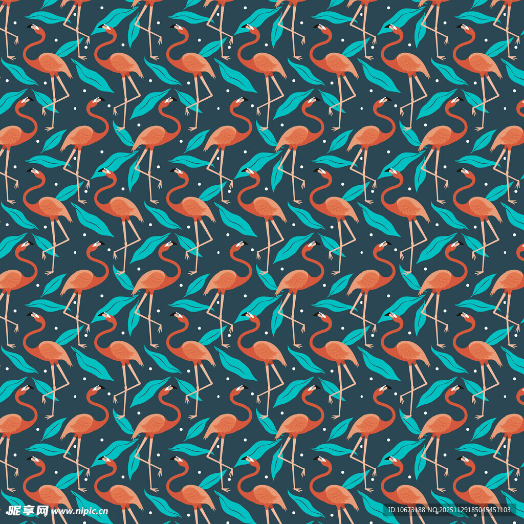 火烈鸟图案印花背景图