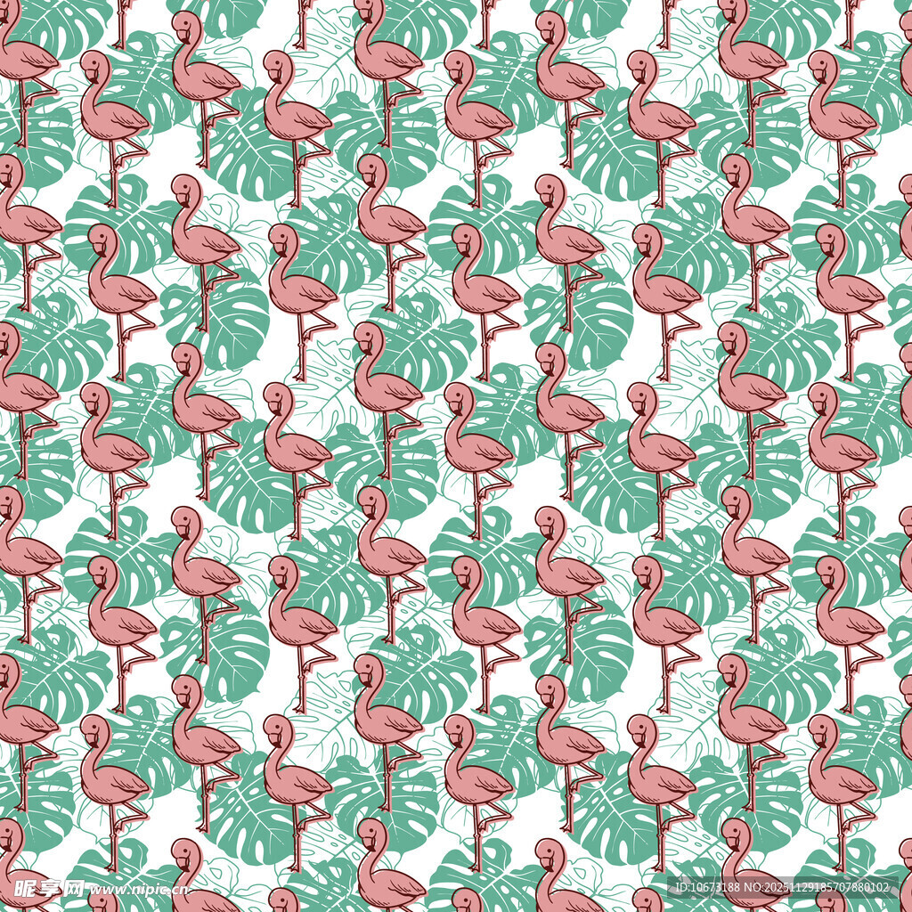 热带风龟背叶图案纹理