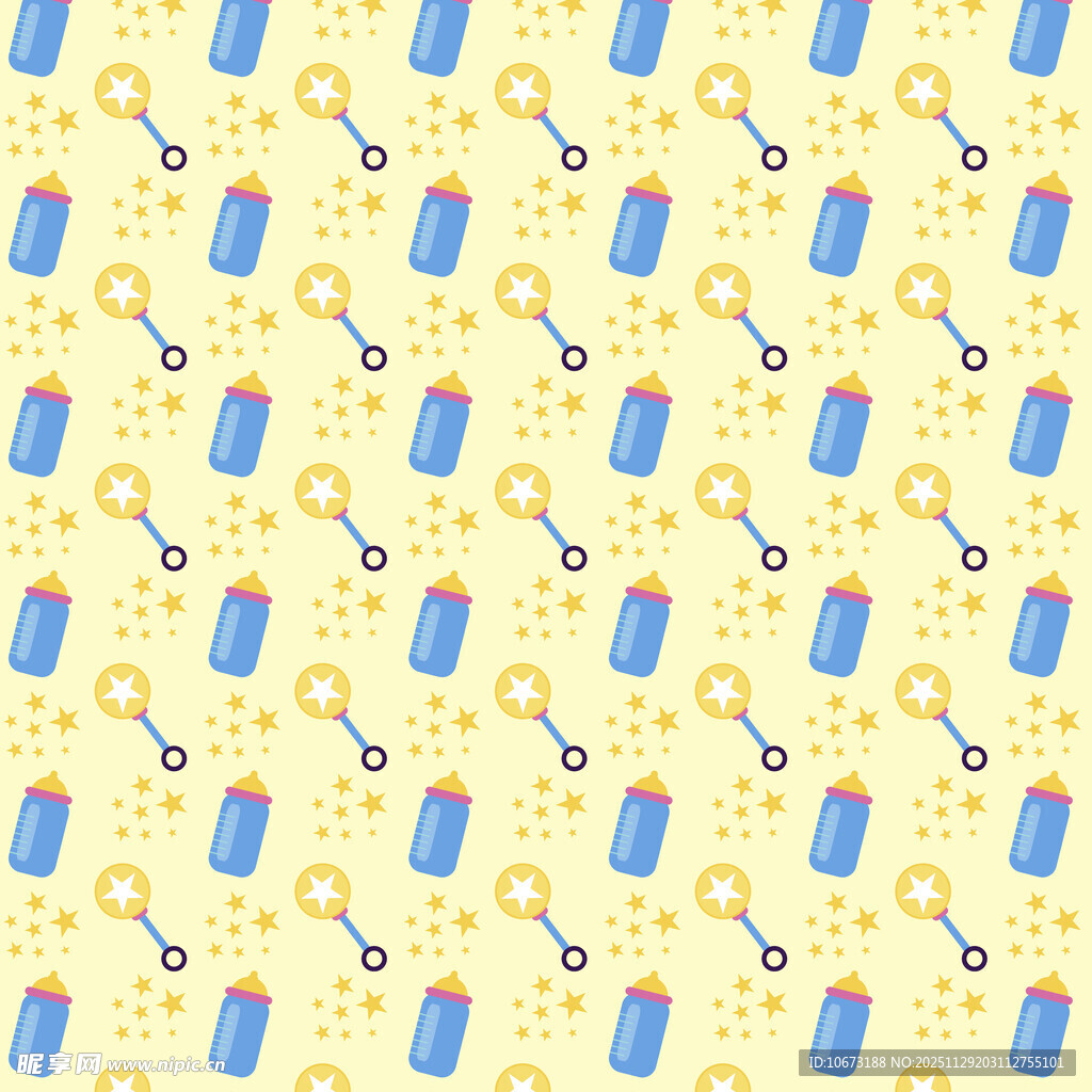 黄色背景多彩图案无缝纹理