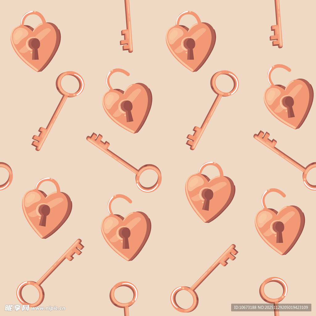 复古钥匙与锁图案背景