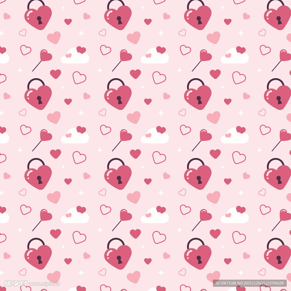 粉色爱心锁图案背景图