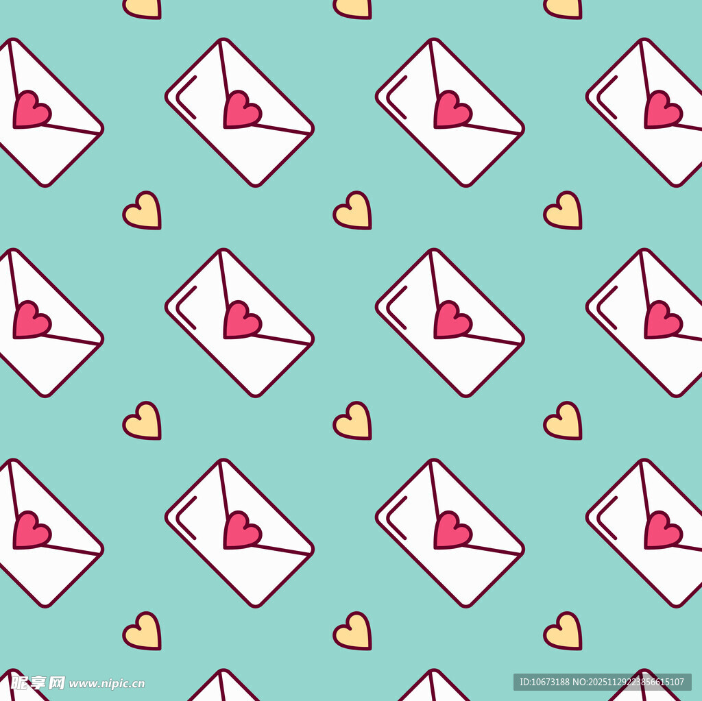 心形信封图案背景设计