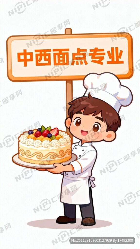 为中西面点专业设计一块举牌