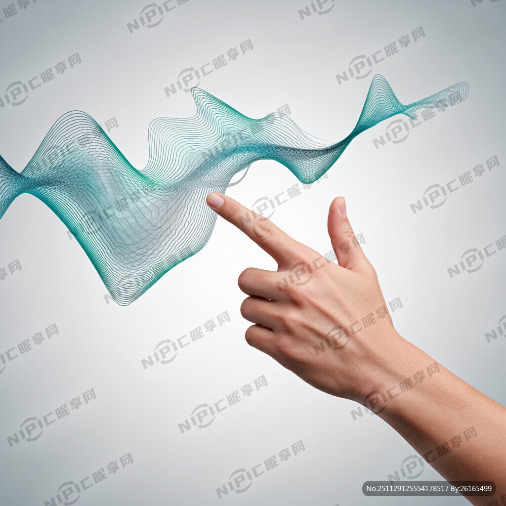 一只手伸出食指 画面要有科技感