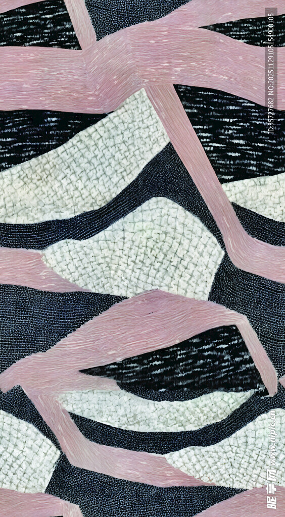 几何粉色黑白抽象图案