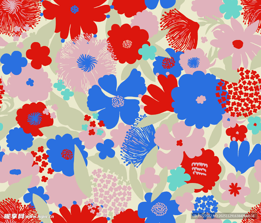 多彩花卉图案背景